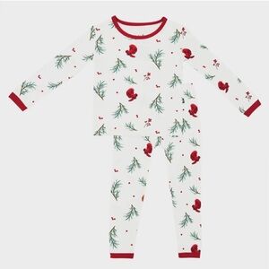Kyte BABY Winterberry Pajama Set Cardinal- stains- see description